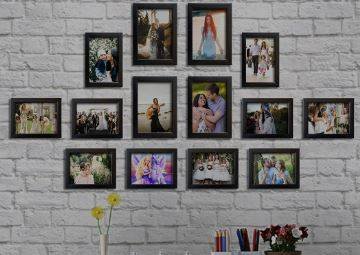 Random Brown Photo Frames Set Of 14